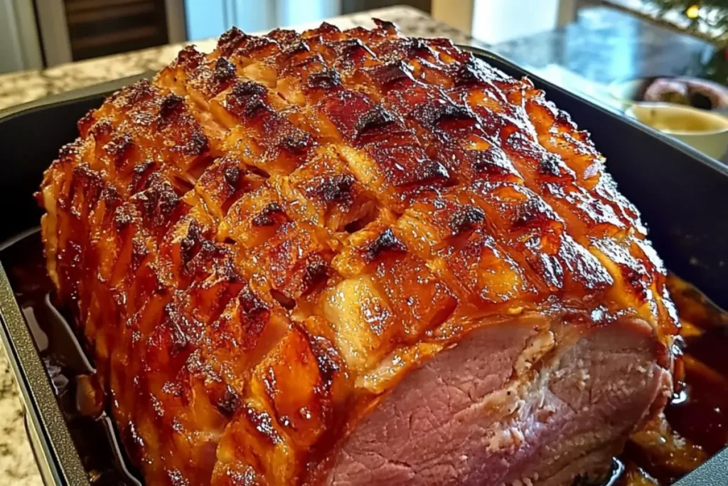 Le Jambon de Noël Rôti, Glacé au Miel et Parfumé aux Épices