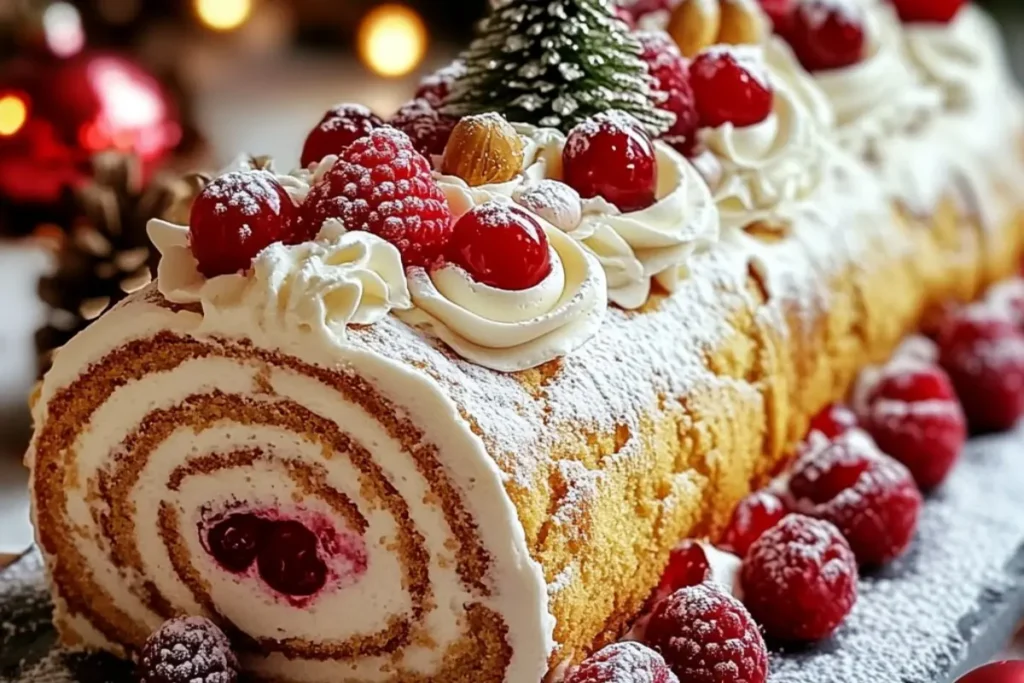Bûche de Noël aux Fraises
