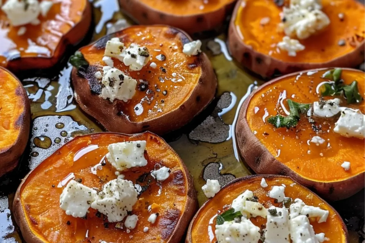 Rounds de Patate Douce Rôtie au Miel & Feta
