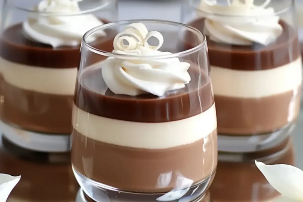 Mousse aux trois chocolats en verrines