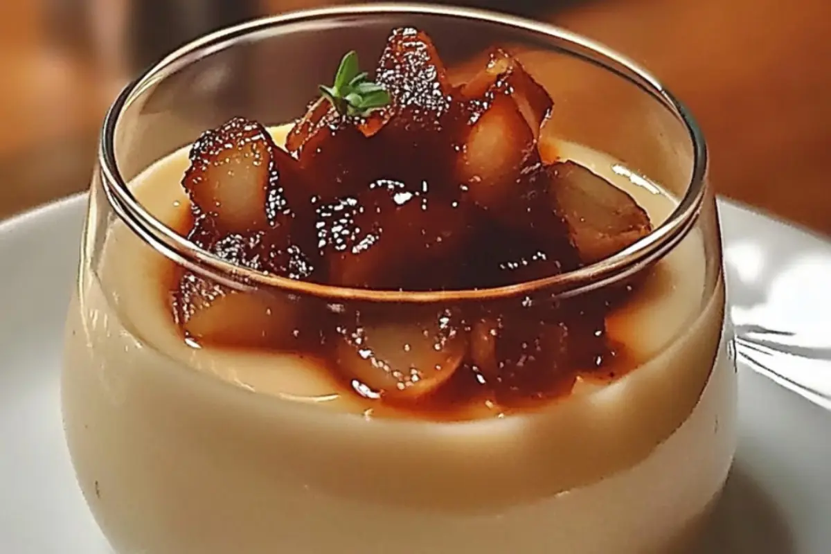 Panna Cotta au Foie Gras et son Confit d'Oignon Maison