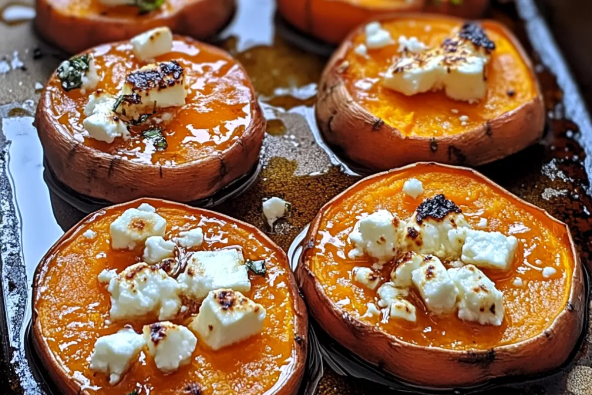 Rounds de Patate Douce Rôtie au Miel & Feta