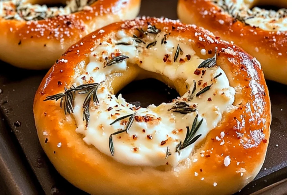 Bretzels Moelleux Farcis à la Mozzarella, au Romarin et au Parmesan