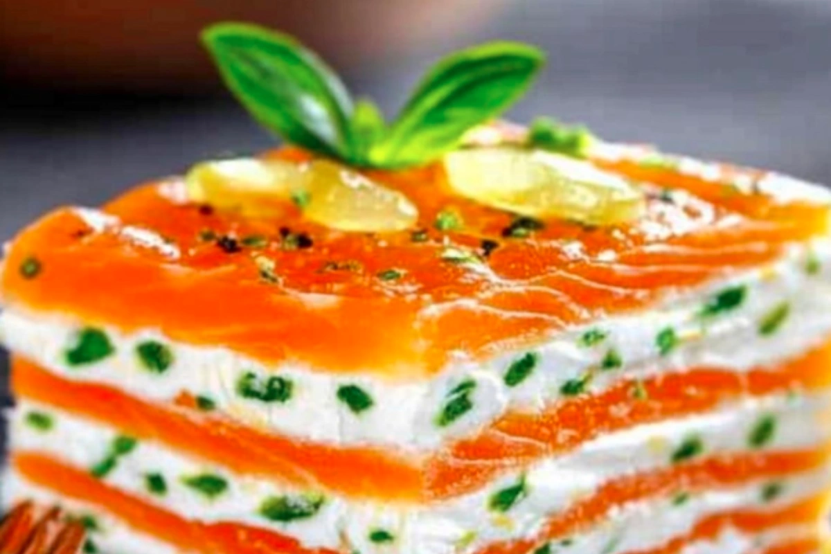 Mille-feuilles de saumon fumé au mascarpone citronné
