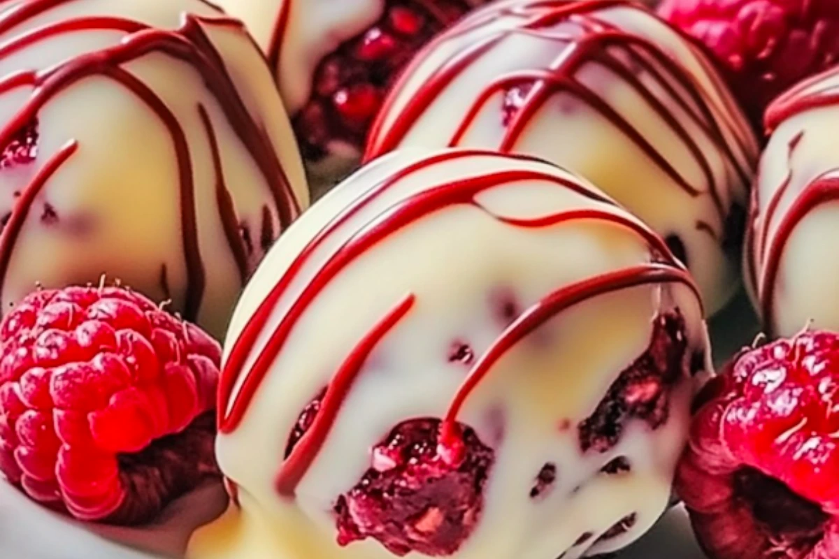 Boules Cheesecake au Chocolat Blanc et Framboises