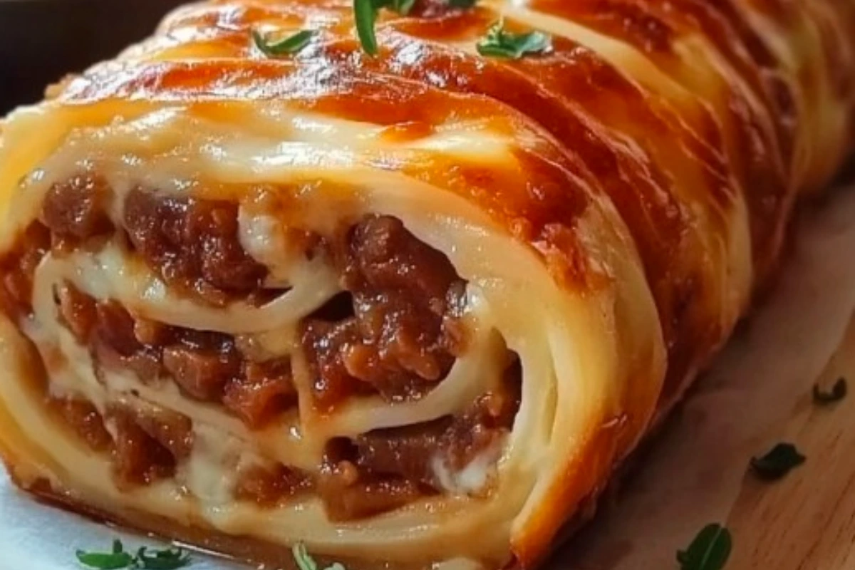 Délicieux Roulé Feuilleté à la Viande Hachée et Fromage Fondant
