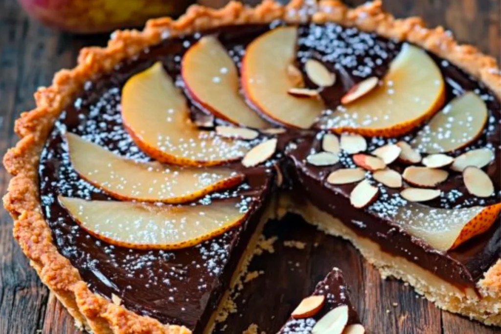 Tarte Gourmande aux Poires, Chocolat et Amandes