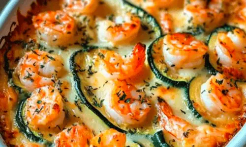 Courgettes Gratinées aux Crevettes et à l’Ail : Un Plat Savoureux et Réconfortant