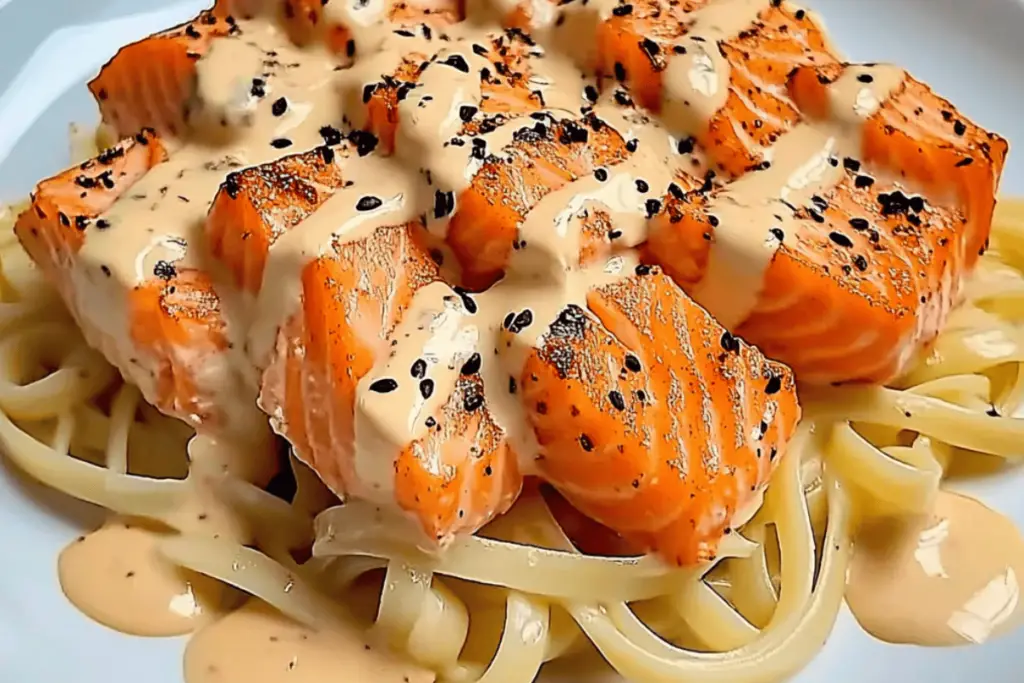 Pâtes au saumon crémeuses à l'ail et au beurre : un plat raffiné et réconfortant